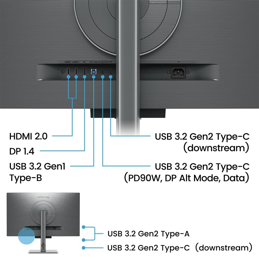 31.5 IPS 4K Daisy Chain Pivot PIP-PBP DualView Programlama Monitörü