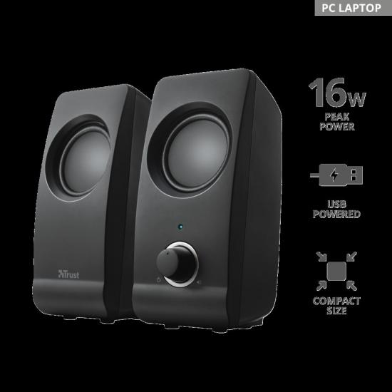 TRUST 17595 REMO 2.0 USB 16W Siyah Hoparlör Seti