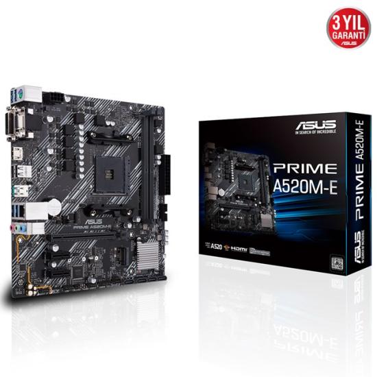 Asus Prime A520M-E AM4 Ryzen Vga Dvi Hdmi DDR4