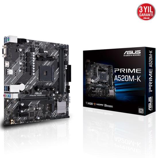 Asus Prime A520M-K AM4 Ryzen Vga Hdmi DDR4