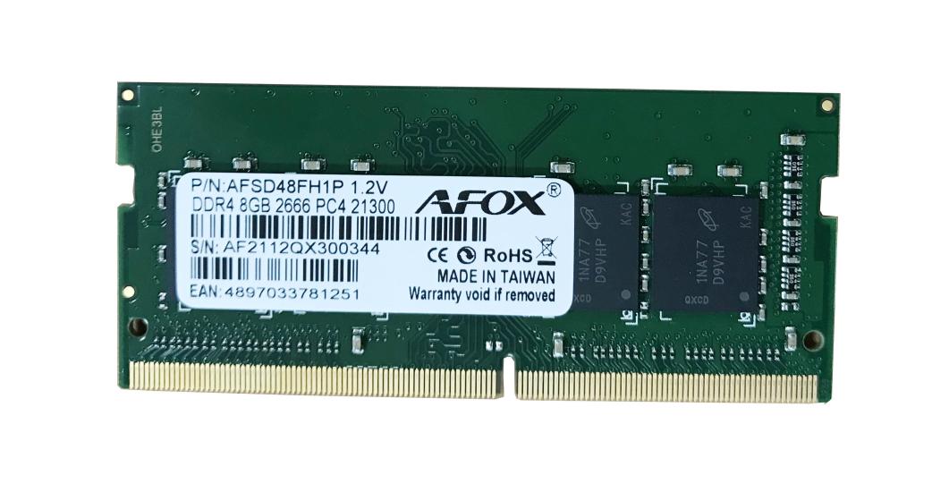 DDR4 8GB 2666MHZ CL19 1.2V 260-pin NON-ECC SODIMM Notebook Memory