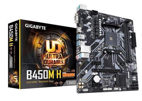 GIGABYTE B450M-H AMD B450M Soket AM4 DDR4 3600MHz HDMI VGA Anakart