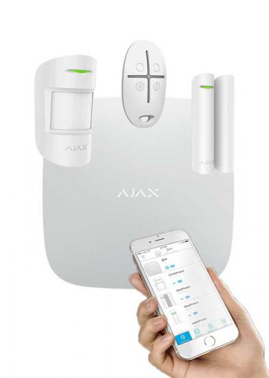 Ajax Kablosuz Alarm Seti - Hub+M.Kontak+Pır+Kumanda