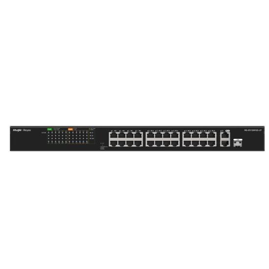 RUIJIE REYEE RG-ES126FGS-LP 24 PORT 10/100 + 2X RJ45 /1X1GB SFP UPLINK COMBO 180W POE RACKMOUNT SWITCH