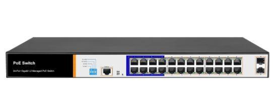 Managed Gigabit 24+2 Port PoE Switch