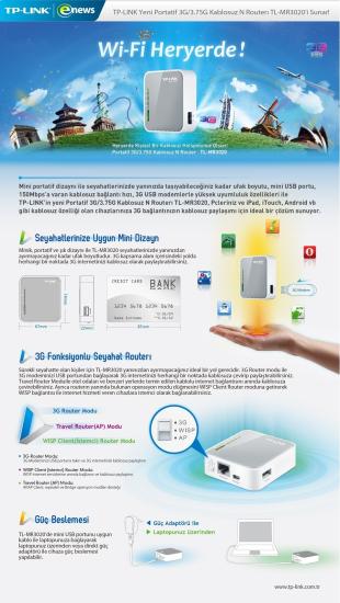 3000Mbps Taşınabilir 3G N Router