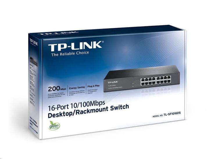 16-Port 10/100Mbps Tak ve Kullan %70 En. Tasarruflu 13’’ Rackmount Switch