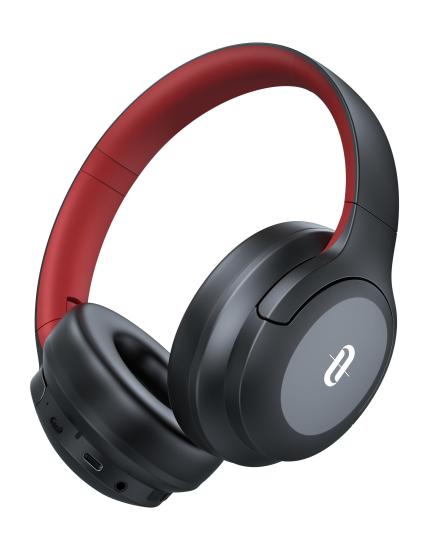 Bluetooth 5.3 Katlanabilir Kablosuz Kulaküstü Kulaklık Kırmızı Siyah
