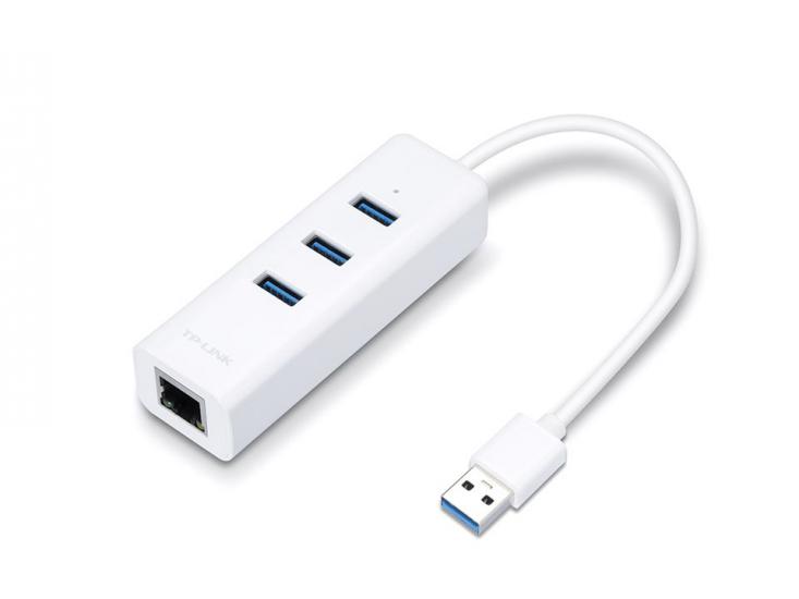 USB 3.0 3 Port Hub ve Ethernet Adaptör Çoklayıcı