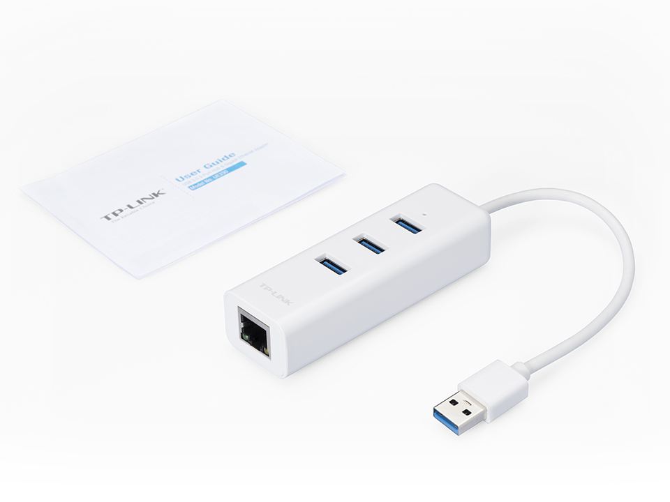 USB 3.0 3 Port Hub ve Ethernet Adaptör Çoklayıcı