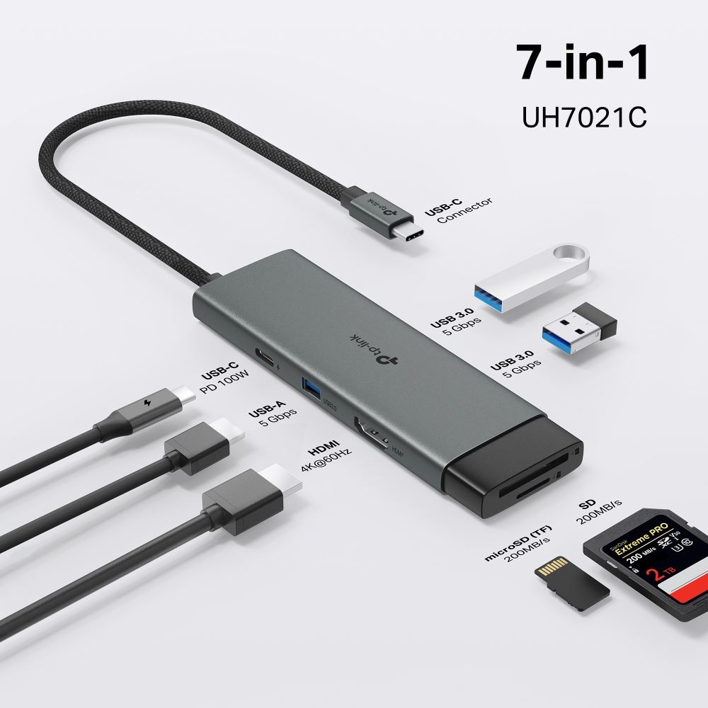USB Type-C 7’si 1 arada Hub